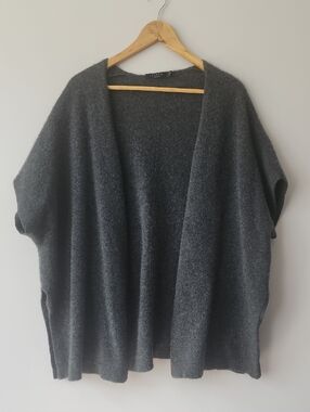 Lusso Dark Grey Open-Front Cashmere Cardigan